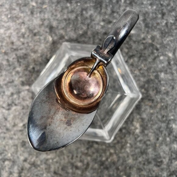 VTG RCR Royal Crystal Rock Hexagonal Decanter Patina Silver Handle & Spout - Picture 8 of 16